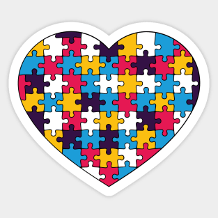 Puzzle Heart -Polyamory - New Pride Colors Sticker